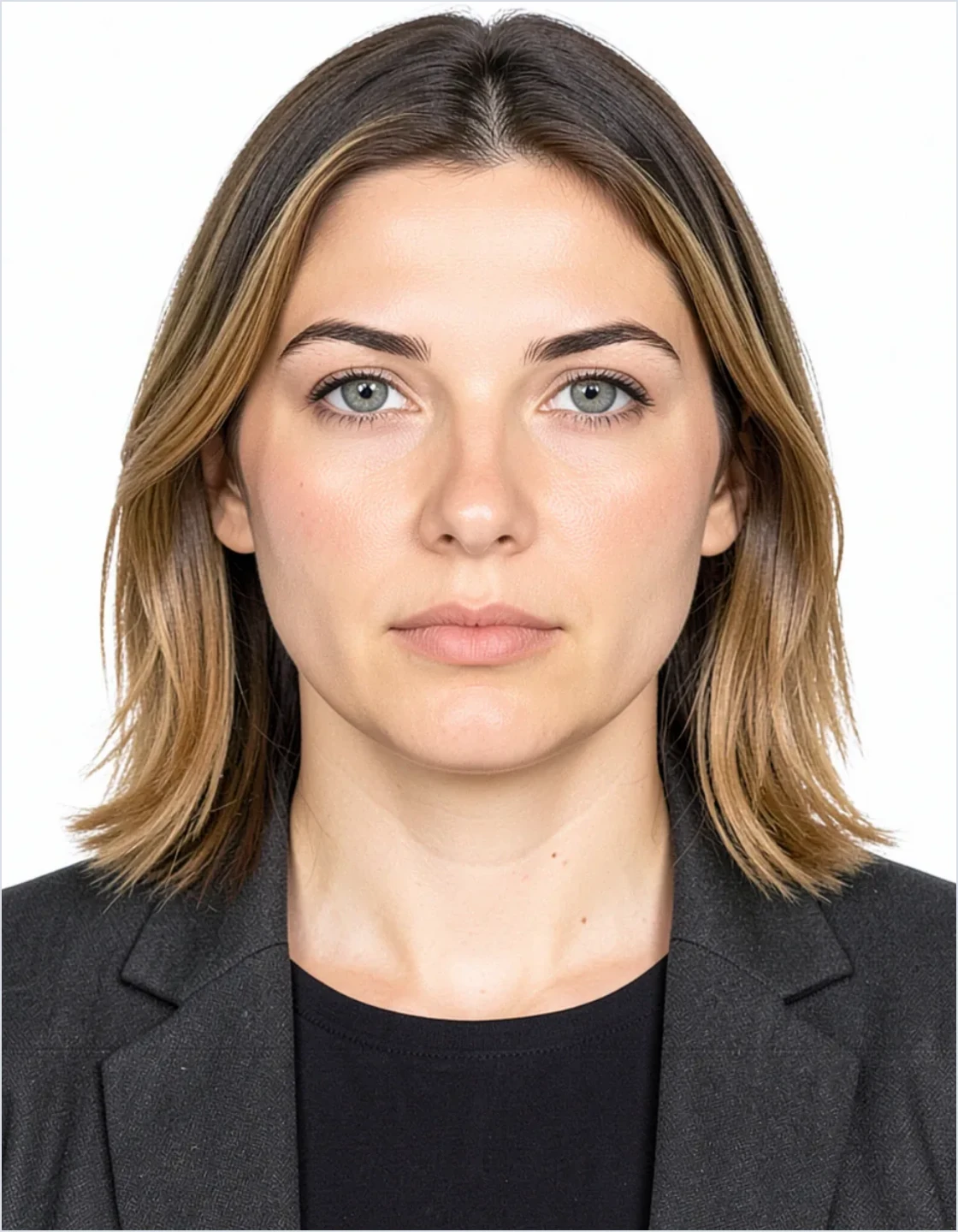 Beispiel-Passbild auf einem Schengen-Visum-Foto-Dokument