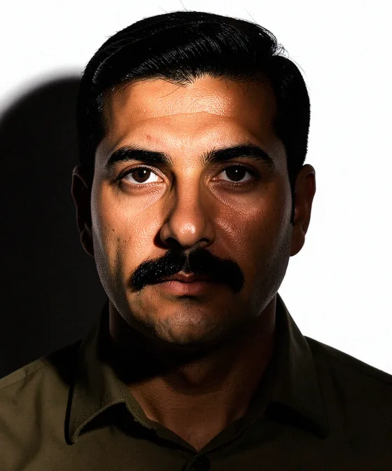 40×40 mm Kare Vesikalık — Yanlış vesikalık örneği: sert yan ışık yüzü gölgeye bölüyor