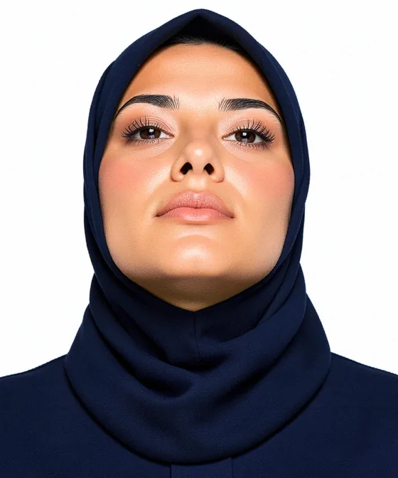 صورة تأشيرة السياحة السعودية — مثال خاطئ لصورة هوية: ملتقطة من زاوية منخفضة