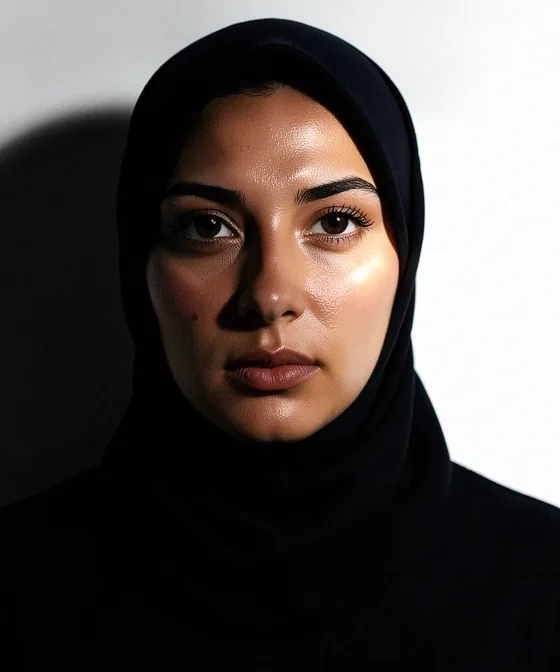 صورة تأشيرة السياحة السعودية — مثال خاطئ لصورة هوية: إضاءة جانبية قاسية تقسم الوجه